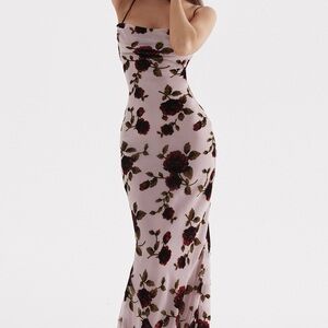 House of CB Serena Floral Velvet Burnout Maxi Dress